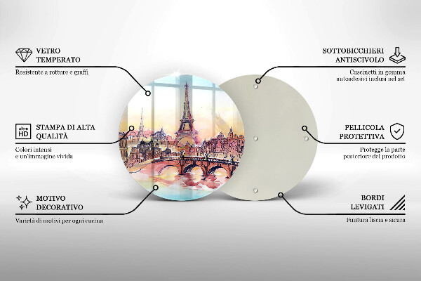Skleněná deska do kuchyně Krajina paříže eiffelova věž