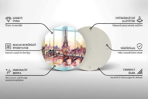 Skleněná deska do kuchyně Krajina paříže eiffelova věž