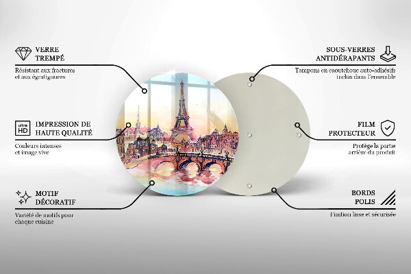 Skleněná deska do kuchyně Krajina paříže eiffelova věž