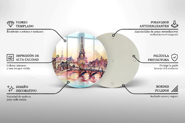 Skleněná deska do kuchyně Krajina paříže eiffelova věž