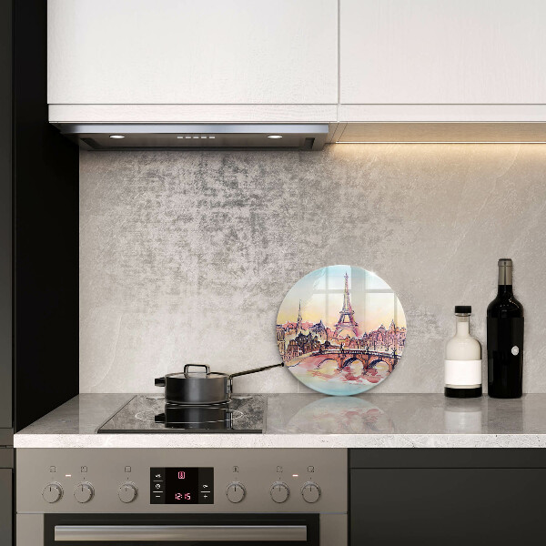 Skleněná deska do kuchyně Krajina paříže eiffelova věž