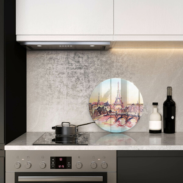 Skleněná deska do kuchyně Krajina paříže eiffelova věž