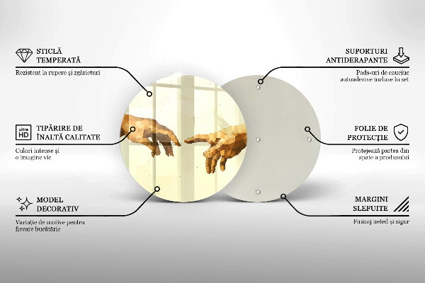 Skleněná deska do kuchyně Stvoření adamových rukou
