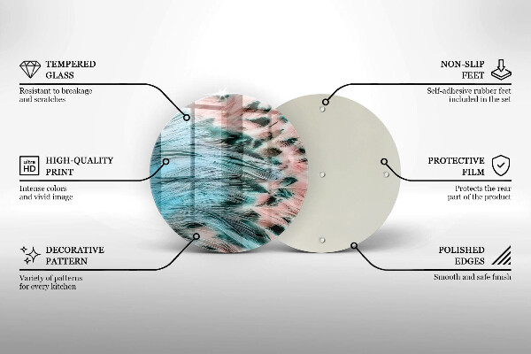 Skleněná deska do kuchyně Boho ptačí peří