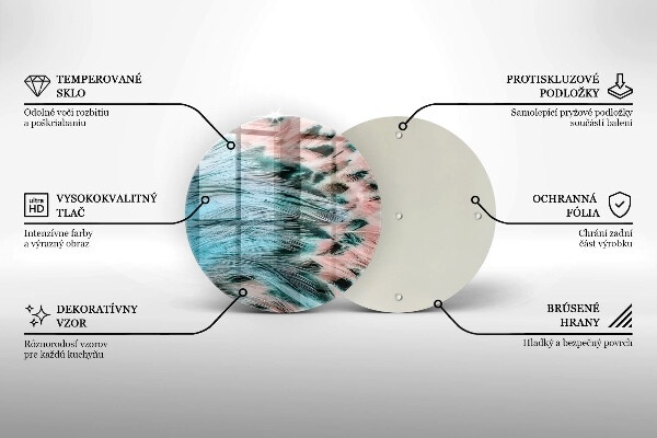 Skleněná deska do kuchyně Boho ptačí peří