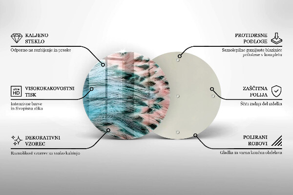 Skleněná deska do kuchyně Boho ptačí peří