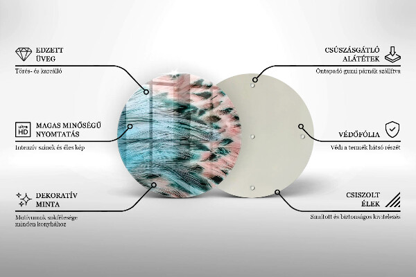 Skleněná deska do kuchyně Boho ptačí peří