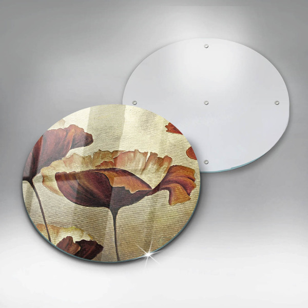 Skleněná deska do kuchyně Malované boho květiny