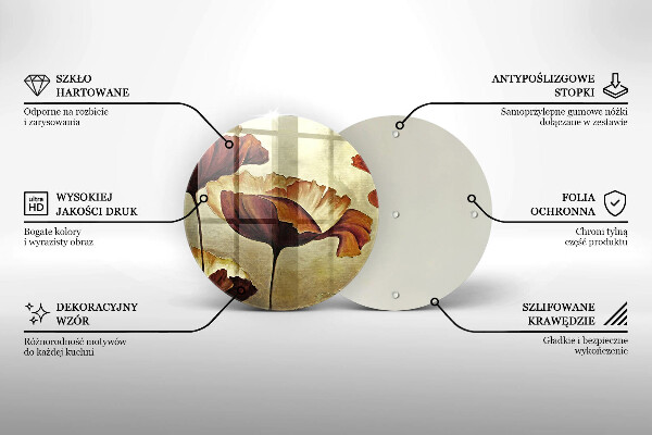 Skleněná deska do kuchyně Malované boho květiny