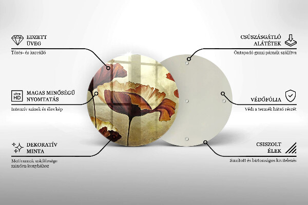 Skleněná deska do kuchyně Malované boho květiny