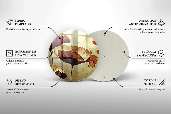 Skleněná deska do kuchyně Malované boho květiny