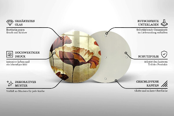 Skleněná deska do kuchyně Malované boho květiny