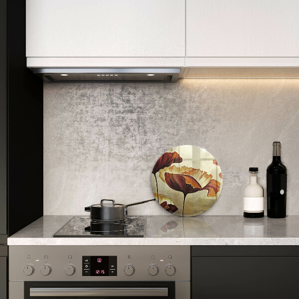 Skleněná deska do kuchyně Malované boho květiny