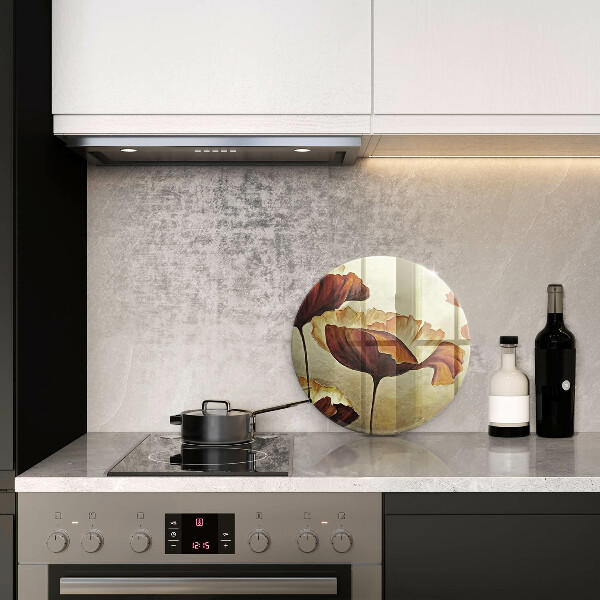 Skleněná deska do kuchyně Malované boho květiny