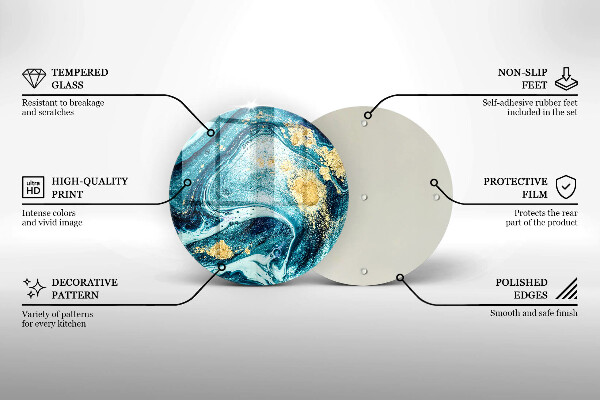 Skleněné krájecí prkénko Modré zlato abstrakce