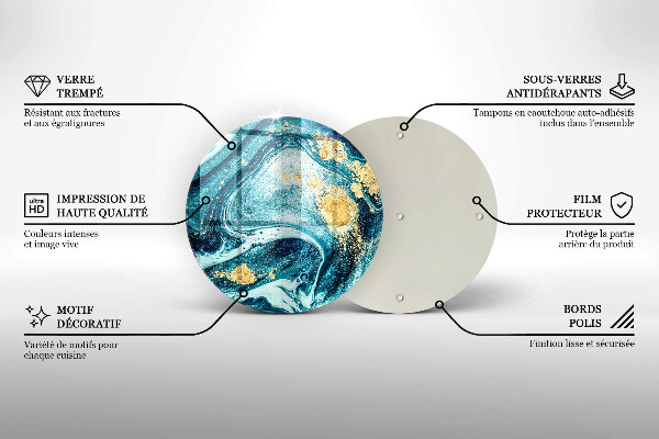 Skleněné krájecí prkénko Modré zlato abstrakce