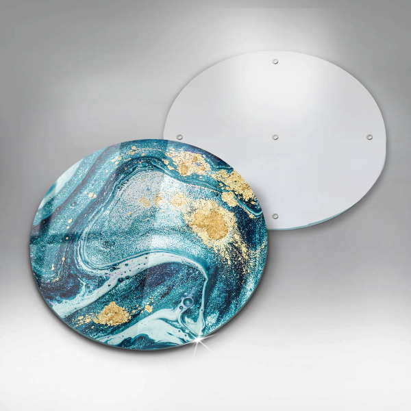 Skleněné krájecí prkénko Modré zlato abstrakce