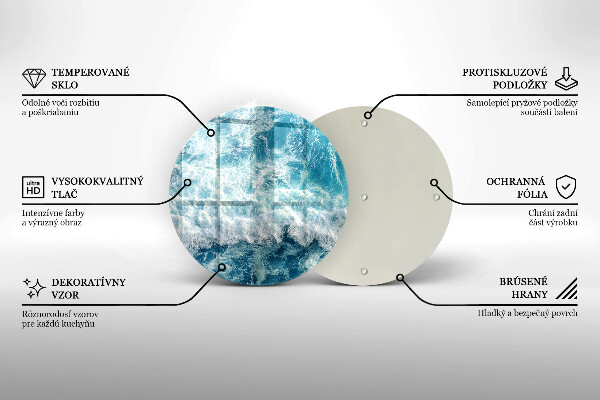 Skleněné krájecí prkénko Vlny mořské vody