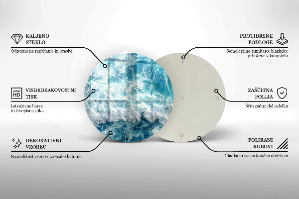 Skleněné krájecí prkénko Vlny mořské vody