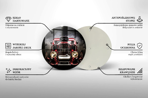 Skleněná deska do kuchyně Staré auto