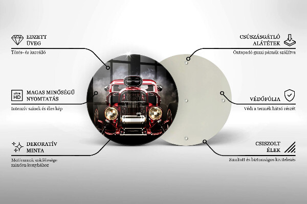 Skleněná deska do kuchyně Staré auto