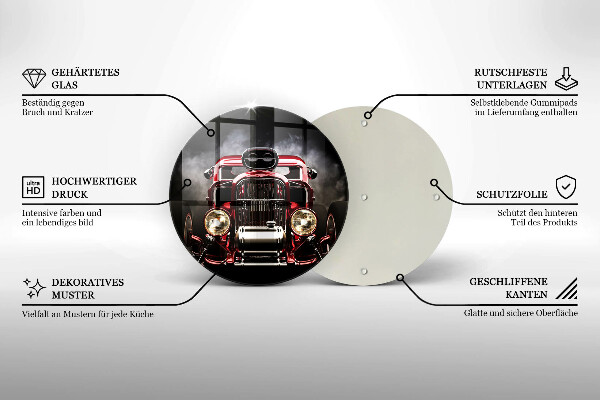Skleněná deska do kuchyně Staré auto