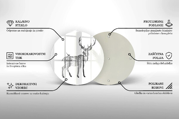 Skleněná deska do kuchyně Ilustrace jelenů a lesů