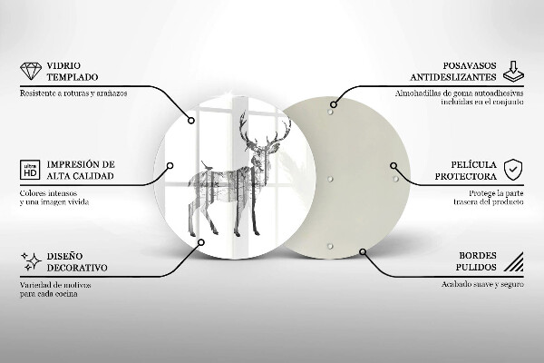 Skleněná deska do kuchyně Ilustrace jelenů a lesů