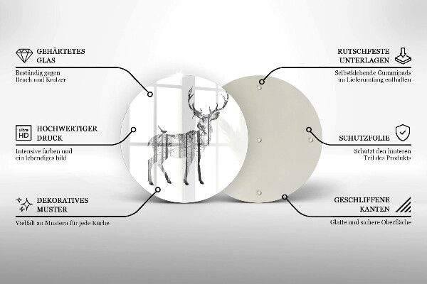 Skleněná deska do kuchyně Ilustrace jelenů a lesů