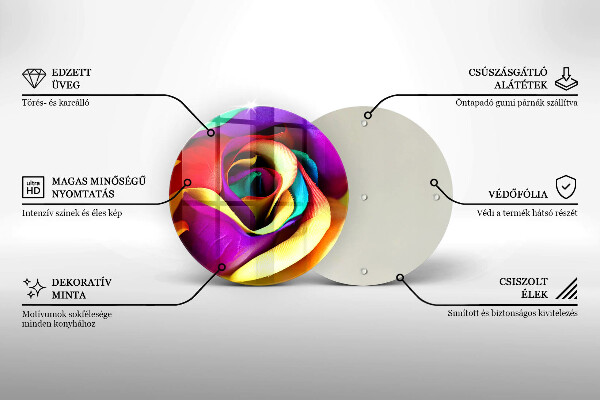 Skleněná deska do kuchyně Barevné okvětní lístky růží