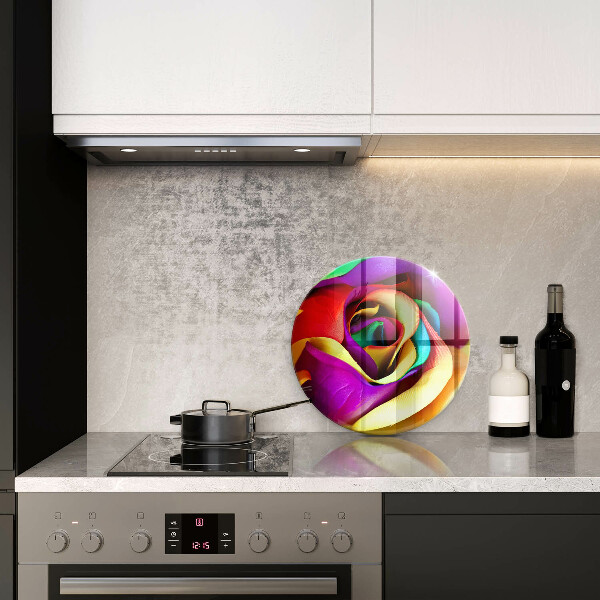 Skleněná deska do kuchyně Barevné okvětní lístky růží