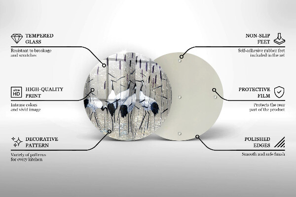 Skleněná deska do kuchyně Japonské jeřáby