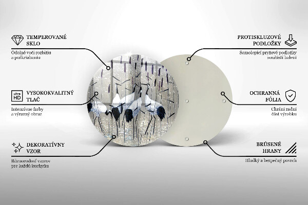 Skleněná deska do kuchyně Japonské jeřáby
