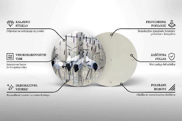 Skleněná deska do kuchyně Japonské jeřáby