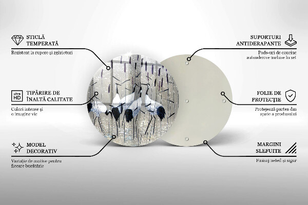 Skleněná deska do kuchyně Japonské jeřáby