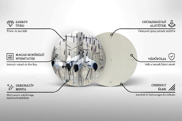 Skleněná deska do kuchyně Japonské jeřáby