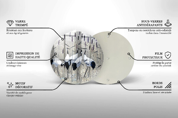 Skleněná deska do kuchyně Japonské jeřáby