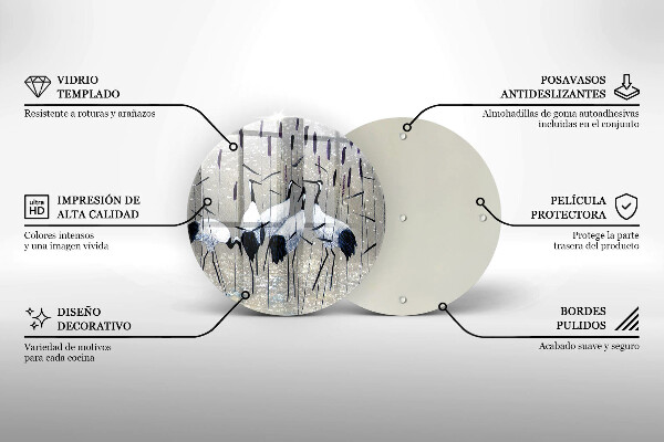 Skleněná deska do kuchyně Japonské jeřáby
