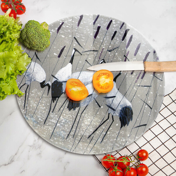 Skleněná deska do kuchyně Japonské jeřáby