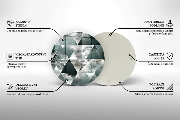 Skleněná deska do kuchyně Trojúhelníky a voda