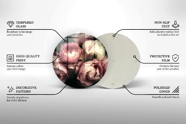 Skleněná deska do kuchyně Pivoňkové květy