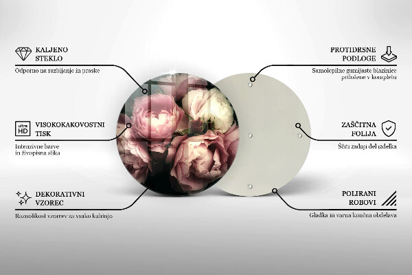 Skleněná deska do kuchyně Pivoňkové květy