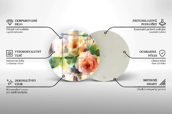 Skleněná deska do kuchyně Malované květiny