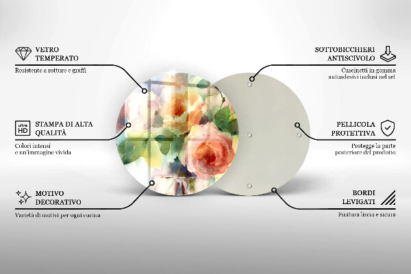 Skleněná deska do kuchyně Malované květiny