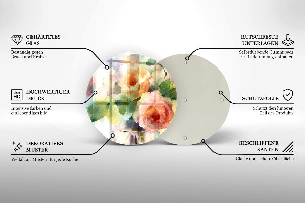 Skleněná deska do kuchyně Malované květiny