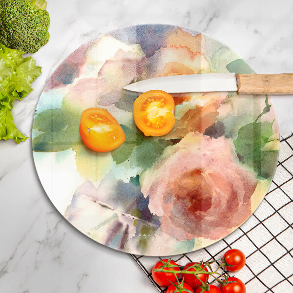 Skleněná deska do kuchyně Malované květiny