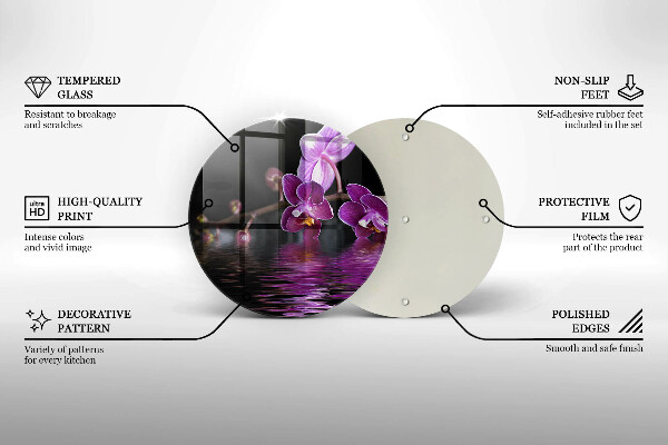 Skleněná deska do kuchyně Orchidejová zenová voda