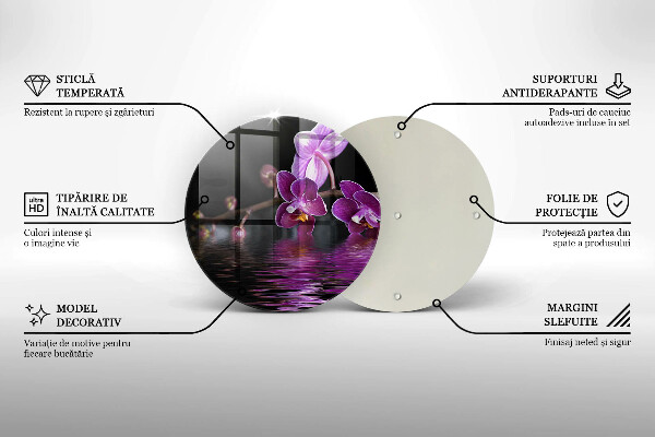 Skleněná deska do kuchyně Orchidejová zenová voda