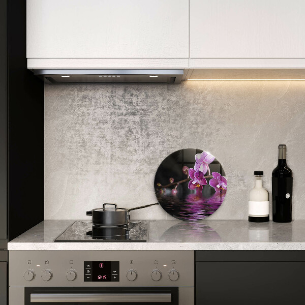 Skleněná deska do kuchyně Orchidejová zenová voda