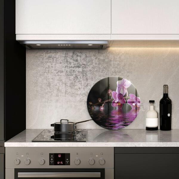 Skleněná deska do kuchyně Orchidejová zenová voda